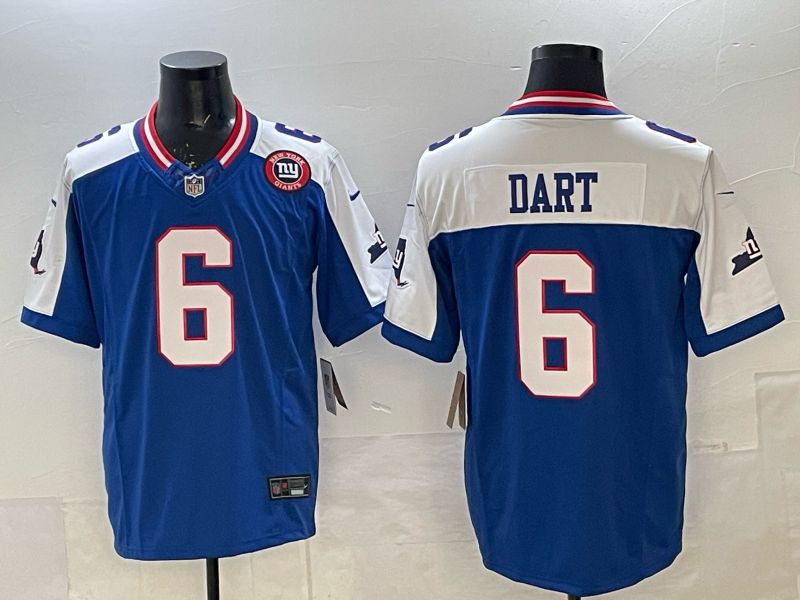 Men 2025 Nike New York Giants #6 Dart Blue Limited NFL Jersey style 01->new york giants->NFL Jersey